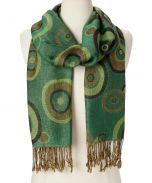 Dark Green Reversible Pashmina-Silk Blend Scarf