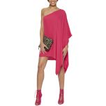 Fuchsia Asymmetric Drape Dress