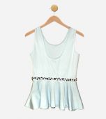 Blue Stretch Knit Tank Top