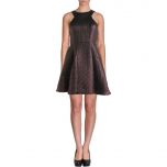 Purple Brocade Metallic Mini Party Dress