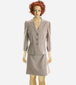 Beige Jacket & Skirt Suit