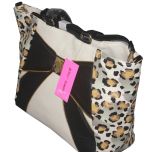 Multicolor Bone Zipped Tote Handbag