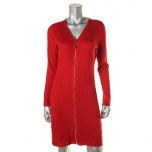 Red Ribbed Knit Sweater Dress