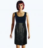 Black / Gold Metallic Cocktail Dress