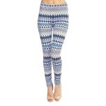 White & Blue Diamond Geo Leggings