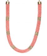 Coral Stripe Tube Necklace