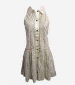 White & Siver Tuxedo Dress