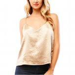 Gold Metallic V-Neck Tank