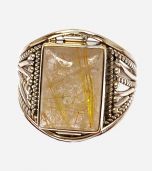 Golden Rutile Sterling Silver Ring