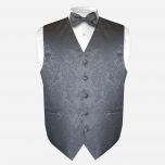 Grey Paisley Dress Waistcoat