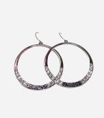 Silver Hoop Crystal Earrings