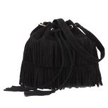 Black Faux Suede Crossbody Bag