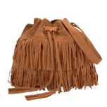 Brown Faux Suede Crossbody Bag