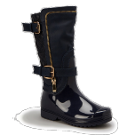 Navy & Gold Quilted Rain Boot