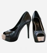 Pleasance Black Leather Shoe