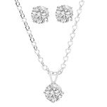 Clear Swarovski® Crystal Pendant Necklace & Stud Earrings