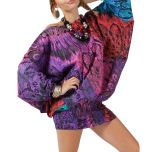 Purple & Red Two-In-One Convertible Mini Dress