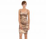 Ruched Leopard Print Sheath Dress