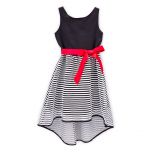 Black & Red Mesh Bow-Accent Dress - Girls