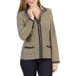 Olive & Black Bouclé Zip Jacket