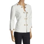 White Grommet Linen-Blend Jacket