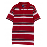 Burgundy & White Stripe Polo