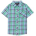 Navy & Green Plaid Button-Up