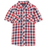 Red & Blue Plaid Button-Up