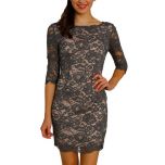 Charcoal Lace Bodycon Dress