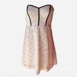 Lace Dress with Black Trim