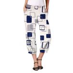Blue & White Squares Harem Pants