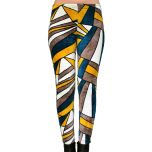 Blue & Green Geometric Velveteen Leggings