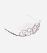 Tiara Leaves Rhinestone Crown Hair Comb