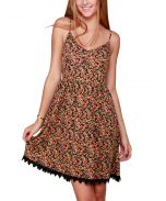 Multicolor Floral Lace-Trim Strapless Dress