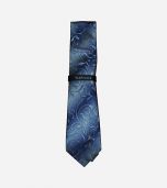 Blue & Grey Skinny Silk Neck tie