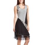 Black & White Patchwork Sleeveless Dress