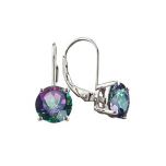 Mystic Topaz & White Gold Leverback Earrings
