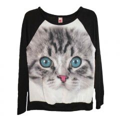 Multicolor Cat Print Blouse