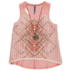 Coral “Racerback Crochet” Top