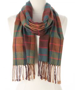 Green Plaid Cashmere Scarf