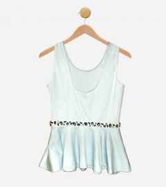 Blue Stretch Knit Tank Top