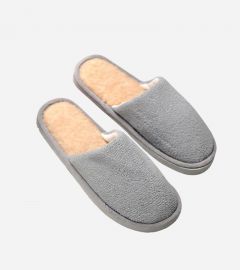 Gray Velvet Slippers