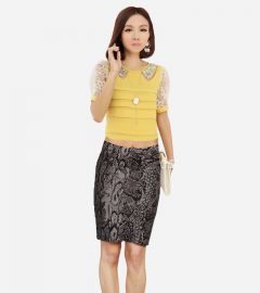 Power Bandage Snake Print Skirt