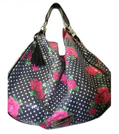Black Floral Sequin Hobo Bag