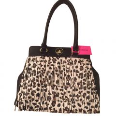 Cheetah Fringe Tote Handbag