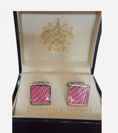 Pink Square Silver Tone Cufflink-01.jpg