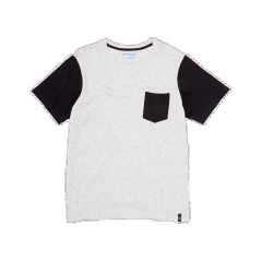 Ecru & Black Color Block Tee