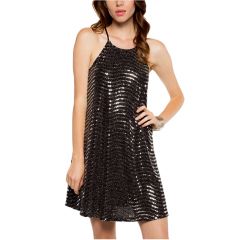Silver Metallic Shift Dress