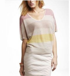 Mesh Wedge Metallic Pullover