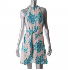 White Pattern Dress Cover-Up Misses Swimwear